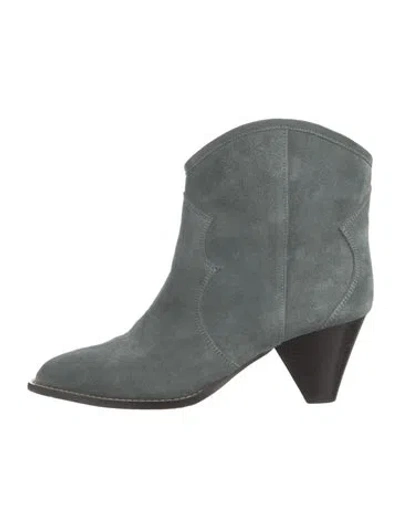 Pre-owned Isabel Marant Suede Western Boots In Green