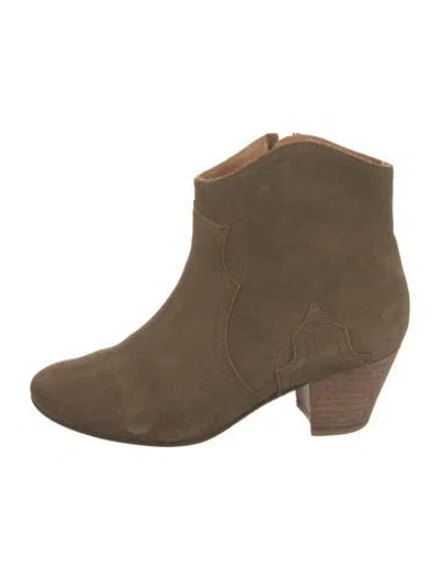 Pre-owned Isabel Marant Suede Western Boots In Green