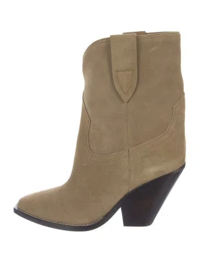 Pre-owned Isabel Marant Suede Western Boots In Green