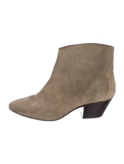 Pre-owned Isabel Marant Suede Western Boots In Green