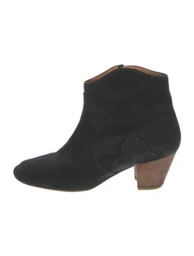 Pre-owned Isabel Marant Suede Western Boots In Green