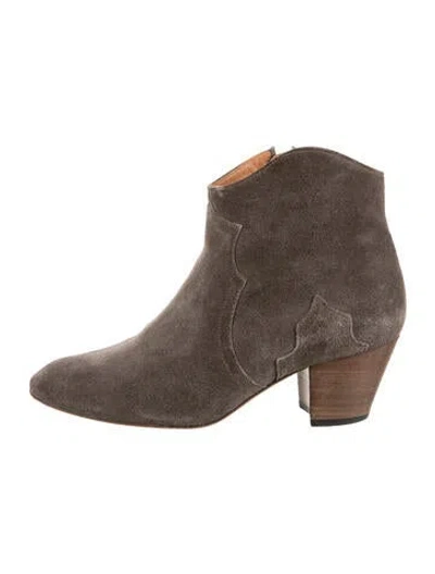Pre-owned Isabel Marant Suede Western Boots In Green