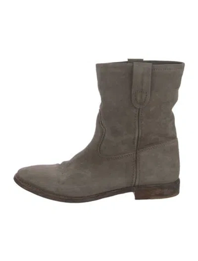 Pre-owned Isabel Marant Suede Western Boots In Grey