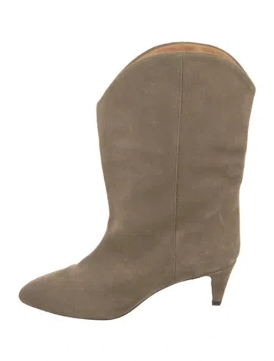 Pre-owned Isabel Marant Suede Western Boots In Multi