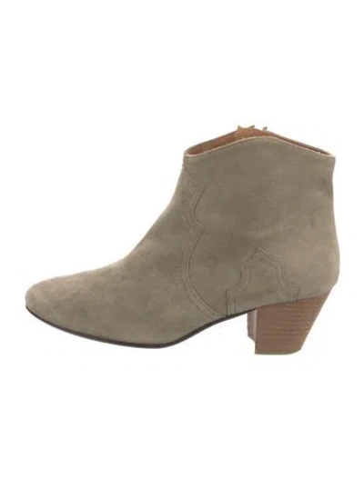 Pre-owned Isabel Marant Suede Western Boots In Neutral