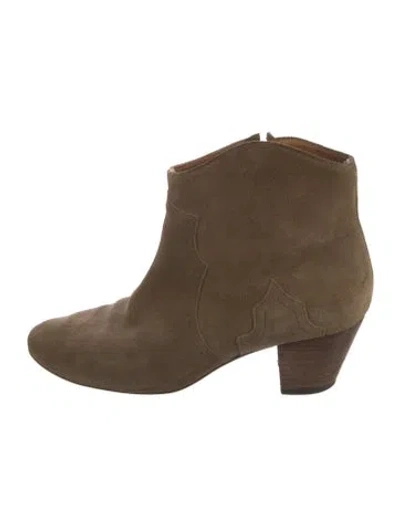 Pre-owned Isabel Marant Suede Western Boots In Neutral