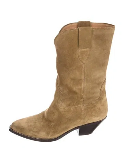 Pre-owned Isabel Marant Suede Western Boots In Neutral