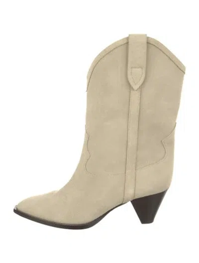 Pre-owned Isabel Marant Suede Western Boots In Neutral