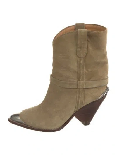 Pre-owned Isabel Marant Suede Western Boots In Neutral