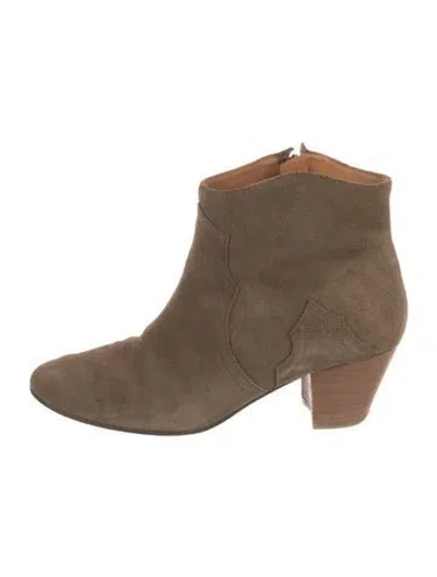 Pre-owned Isabel Marant Suede Western Boots In Neutral