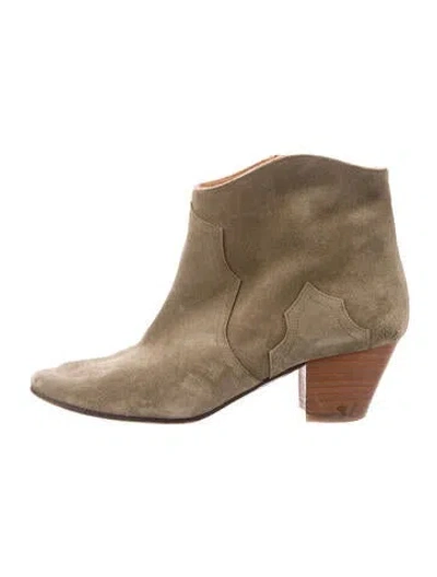 Pre-owned Isabel Marant Suede Western Boots In Neutral