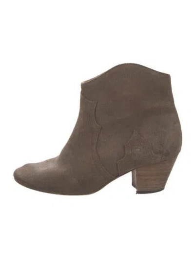 Pre-owned Isabel Marant Suede Western Boots In Neutral