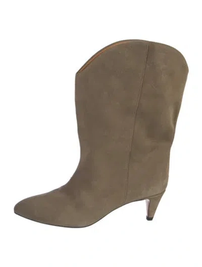 Pre-owned Isabel Marant Suede Western Boots In Neutral
