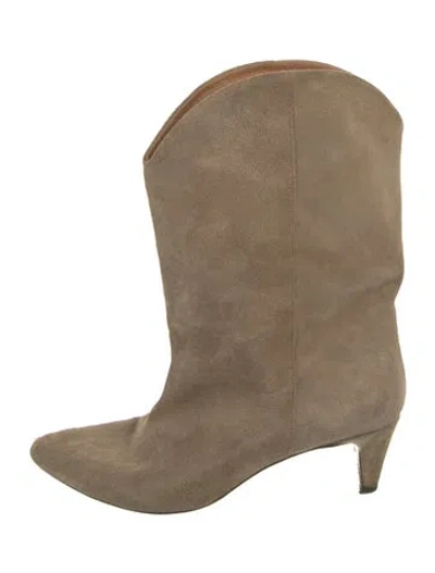 Pre-owned Isabel Marant Suede Western Boots In Neutral