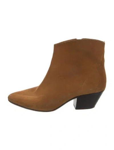 Pre-owned Isabel Marant Suede Western Boots In Neutral