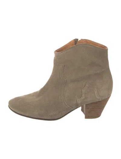 Pre-owned Isabel Marant Suede Western Boots In Neutral