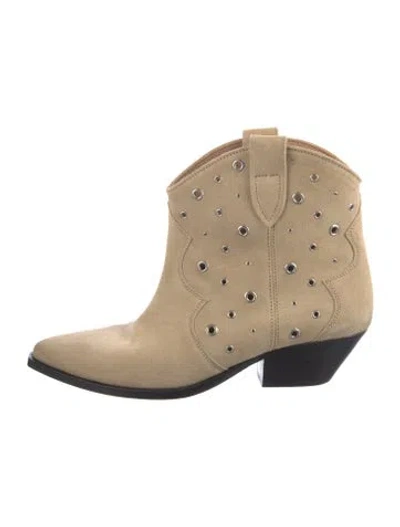 Pre-owned Isabel Marant Suede Western Boots In Neutral