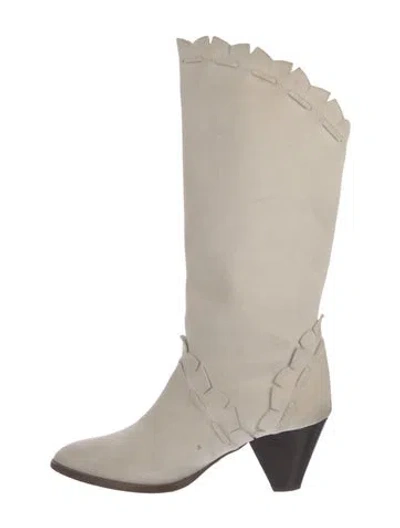 Pre-owned Isabel Marant Suede Western Boots In Neutral