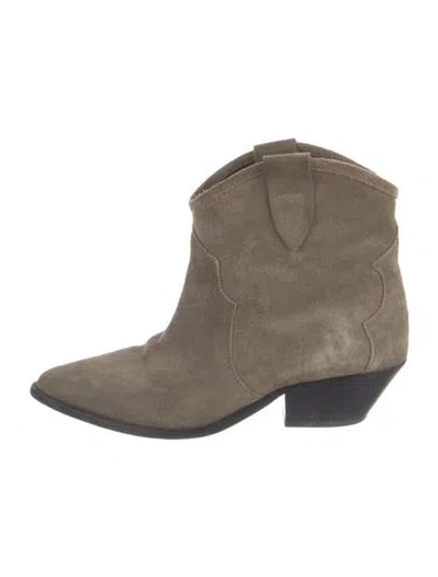 Pre-owned Isabel Marant Suede Western Boots In Neutral
