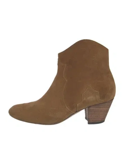 Pre-owned Isabel Marant Suede Western Boots In Neutral