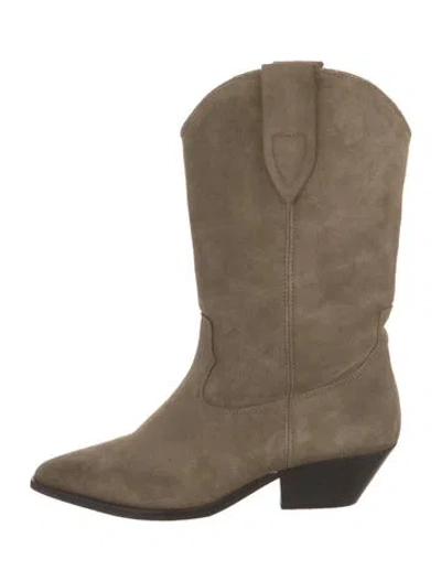 Pre-owned Isabel Marant Suede Western Boots In Neutral
