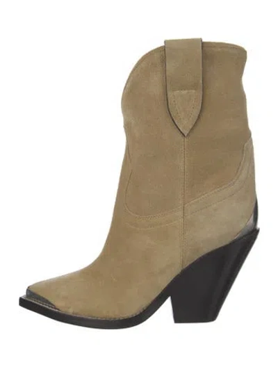 Pre-owned Isabel Marant Suede Western Boots In Neutral