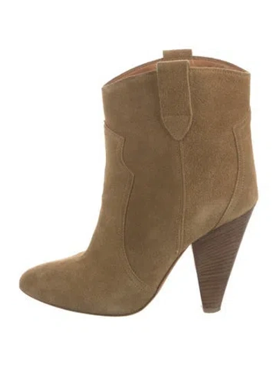 Pre-owned Isabel Marant Suede Western Boots In Neutral