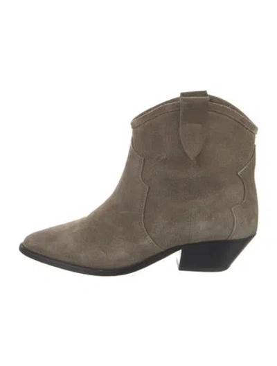 Pre-owned Isabel Marant Suede Western Boots In Neutral