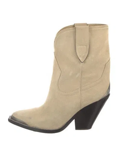 Pre-owned Isabel Marant Suede Western Boots In Neutral