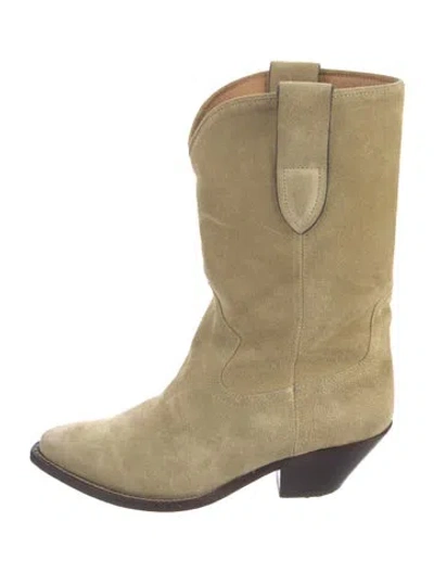 Pre-owned Isabel Marant Suede Western Boots In Neutral