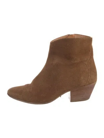 Pre-owned Isabel Marant Suede Western Boots In Neutral