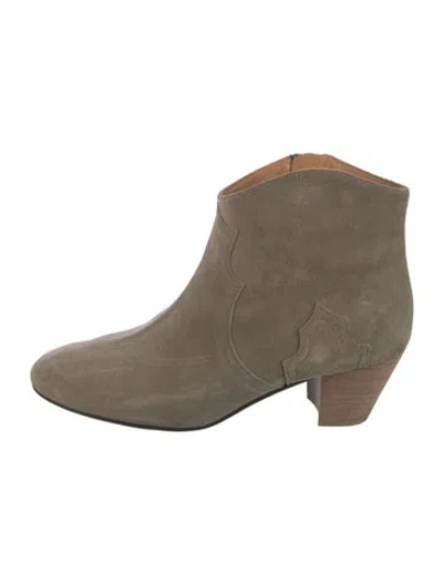 Pre-owned Isabel Marant Suede Western Boots In Neutral