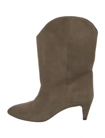 Pre-owned Isabel Marant Suede Western Boots In Neutral