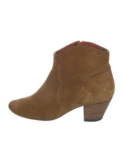Pre-owned Isabel Marant Suede Western Boots In Neutral