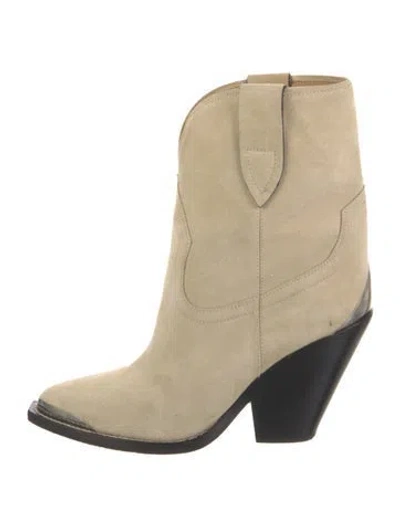 Pre-owned Isabel Marant Suede Western Boots In Neutral