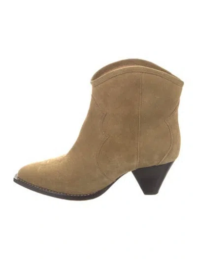 Pre-owned Isabel Marant Suede Western Boots In Neutral