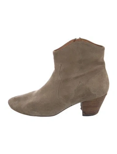 Pre-owned Isabel Marant Suede Western Boots In Neutral