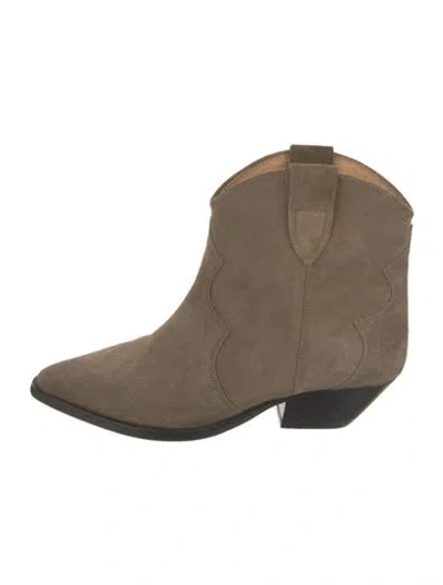 Pre-owned Isabel Marant Suede Western Boots In Neutral