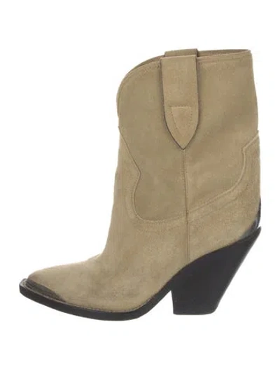 Pre-owned Isabel Marant Suede Western Boots In Neutral