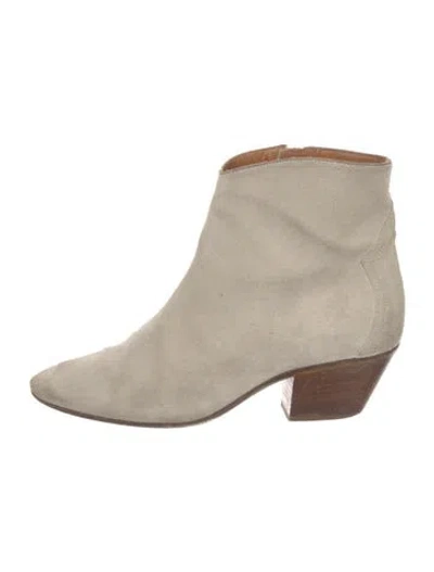 Pre-owned Isabel Marant Suede Western Boots In Neutral