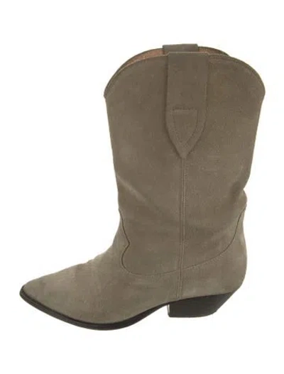 Pre-owned Isabel Marant Suede Western Boots In Neutral