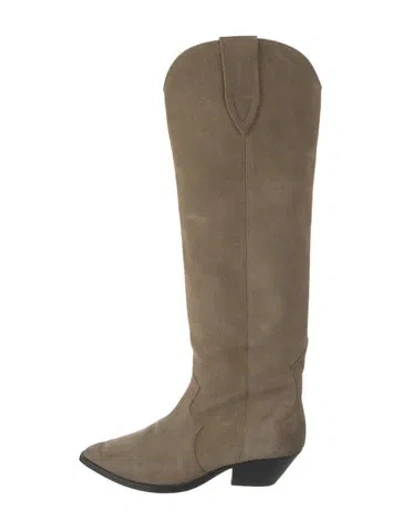 Pre-owned Isabel Marant Suede Western Boots In Neutrals