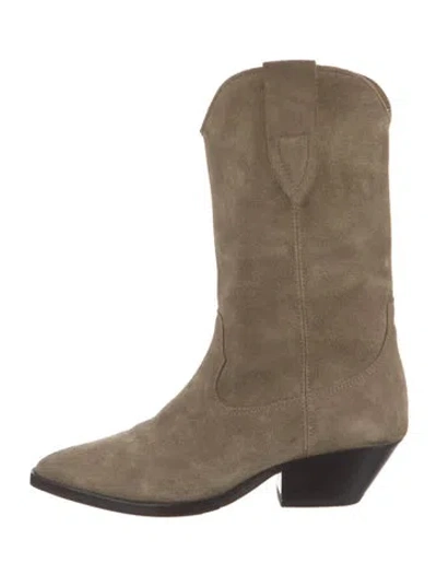 Pre-owned Isabel Marant Suede Western Boots In Neutrals