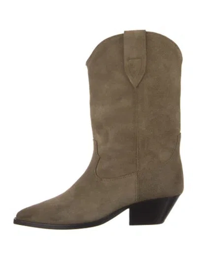 Pre-owned Isabel Marant Suede Western Boots In Neutrals