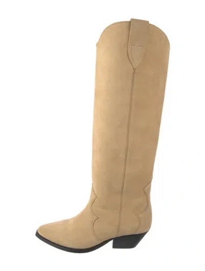 Pre-owned Isabel Marant Suede Western Boots In Neutrals