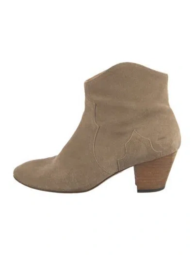 Pre-owned Isabel Marant Suede Western Boots In Neutrals