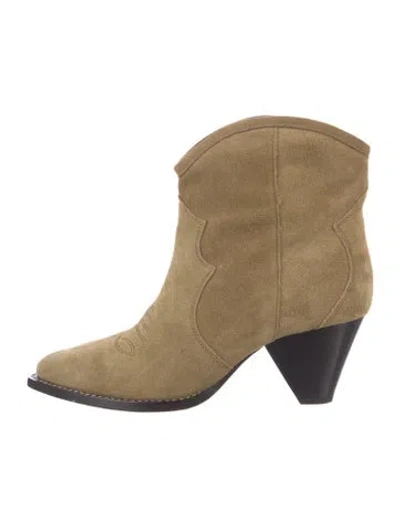 Pre-owned Isabel Marant Suede Western Boots In Neutrals