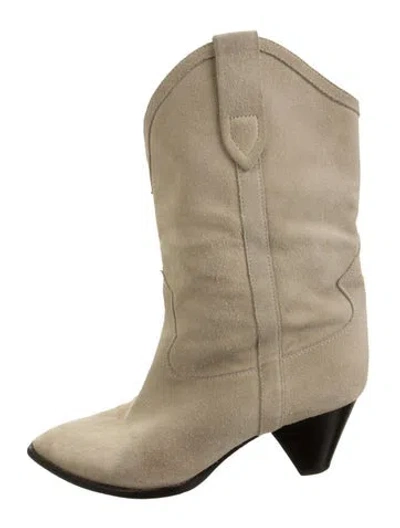 Pre-owned Isabel Marant Suede Western Boots In Neutrals