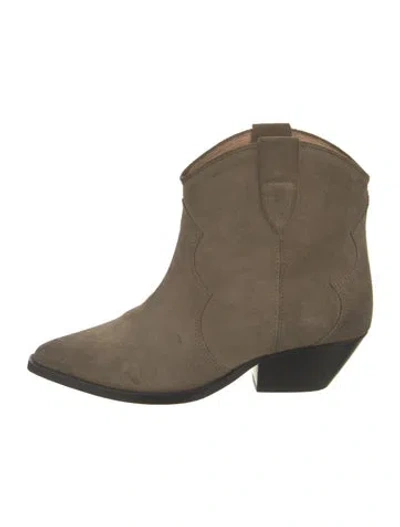 Pre-owned Isabel Marant Suede Western Boots In Neutrals