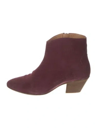 Pre-owned Isabel Marant Suede Western Boots In Purple